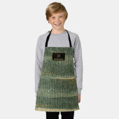 Elegant Green Brush met goud en zwart Schort (Gedragen)