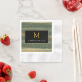 Elegant Green Brush met goud en zwart Servet (Insitu)