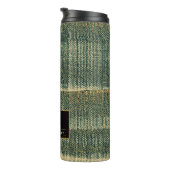 Elegant Green Brush met goud en zwart Thermosbeker (Geroteerd rechts)