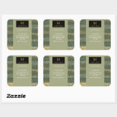 Elegant Green Brush met goud en zwart Vierkante Sticker (Vel)