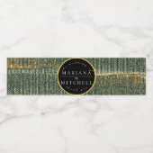 Elegant Green Brush met goud en zwarte ronde Waterfles Etiket (Enkel label)