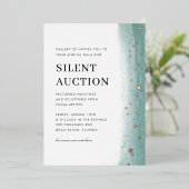 Elegant Green Brush Stroke Gala & Silent Auction Folie Uitnodiging (Staand Voorkant)