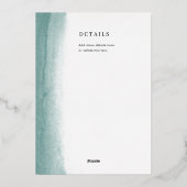 Elegant Green Brush Stroke Gala & Silent Auction Folie Uitnodiging (Achterkant)