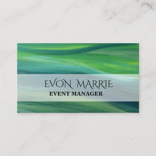 Elegant Green Business Card Visitekaartje (Voorkant)