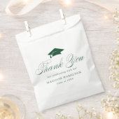 Elegant Green Calligraphy Afstuderen Bedankt Bedankzakje (Geknipt)