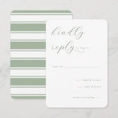 Elegant Green Calligraphy RSVP Kaartje (Voorkant / Achterkant)