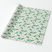 Elegant Green Chili Pattern Cadeaupapier (Uitgerold)