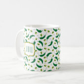 Elegant Green Chili Pattern Koffiemok (Voorkant links)