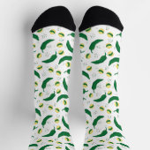 Elegant Green Chili Pattern Socks Sokken (Top)
