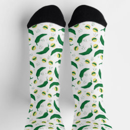 Elegant Green Chili Pattern Socks Sokken