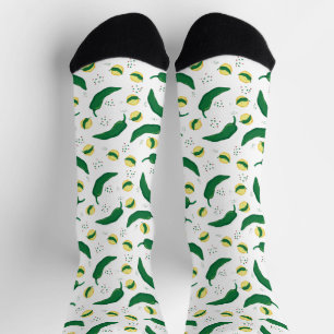 Elegant Green Chili Pattern Socks Sokken