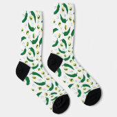 Elegant Green Chili Pattern Socks Sokken (Rechts)