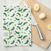Elegant Green Chili Pattern Theedoek (Quarter Fold)