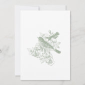 Elegant Green Chinoiserie Nature & Birds Wedding Kaart (Achterkant)