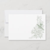 Elegant Green Chinoiserie Nature & Birds Wedding RSVP Kaartje (Achterkant)
