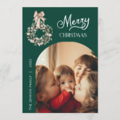 Elegant Green Christmas Arch Photo Card Feestdagenkaart (Voorkant)