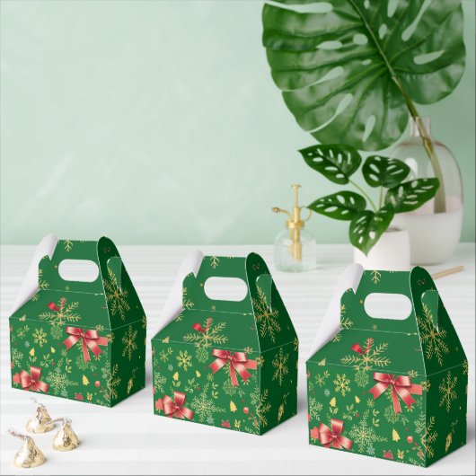 Elegant Green Christmas Gift Wrap Design Bedankdoosjes (Meervoudige)