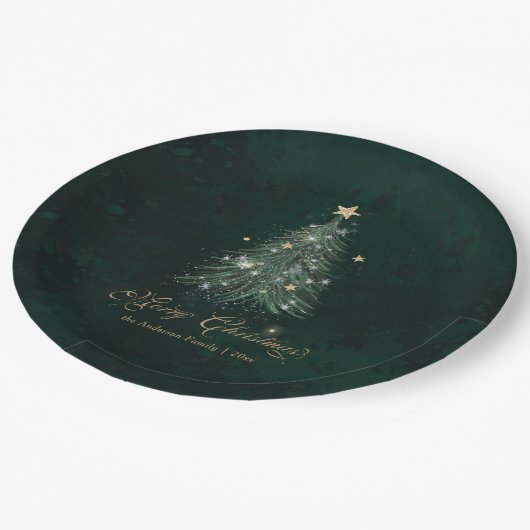 Elegant Green Christmas Papieren Bordje (Gekanteld)