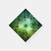 Elegant Green Circle Art Paper Napkin Servet (Hoek)
