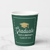 Elegant Green Class Of 2026 Graduation Papieren Bekers (Voorkant)