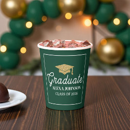 Elegant Green Class Of 2026 Graduation Papieren Bekers