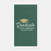 Elegant Green Class Of 2026 Graduation Servet (Voorkant)