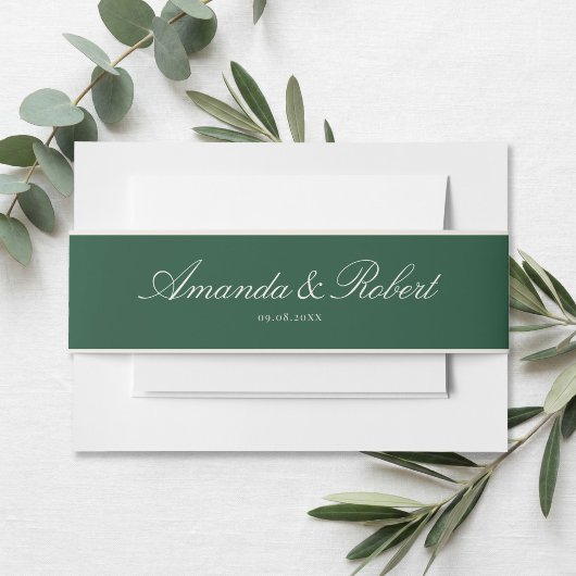 Elegant Green Classy Wedding Uitnodigingen Wikkel