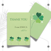 Elegant Green Clover Zazzle Thank You Card Bedankkaart