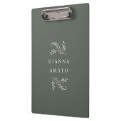 Elegant Green & Cream Botanical gepersonaliseerd Klembord (Links)