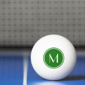 Elegant Green Custom Monogram Ping Pong Ball (Net)