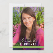 Elegant Green Custom Photo Graduparty Kaart (Voorkant)