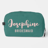 Elegant Green Custom Toiletry Bag for Bridesmaids Toilettasje (Voorkant)