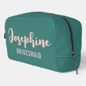 Elegant Green Custom Toiletry Bag for Bridesmaids Toilettasje (Rechterhoek)