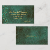 Elegant Green Damask Custom Visitekaartje (Voorkant / Achterkant)