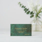 Elegant Green Damask Custom Visitekaartje (Staand voorkant)
