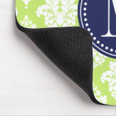 Elegant Green Damask gepersonaliseerd Muismat (Hoek)