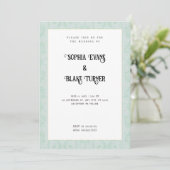 Elegant Green Damask Traditional White Wedding Kaart (Staand voorkant)