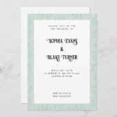 Elegant Green Damask Traditional White Wedding Kaart (Voorkant / Achterkant)