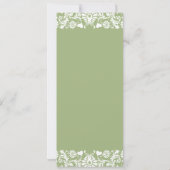 Elegant  Green Damask Wedding Invitations Kaart (Achterkant)