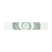 Elegant Green Damask Wedding Uitnodigingen Wikkel (Vlak)