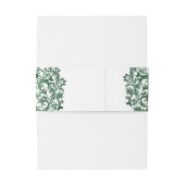 Elegant Green Damask Wedding Uitnodigingen Wikkel (Achterkant Voorbeeld)