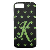 Elegant Green Diamond Stars Pareltjes Sparkle Init Case-Mate iPhone Case (Achterkant)