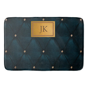 Elegant Green, Diamonds, Monogram Badmat