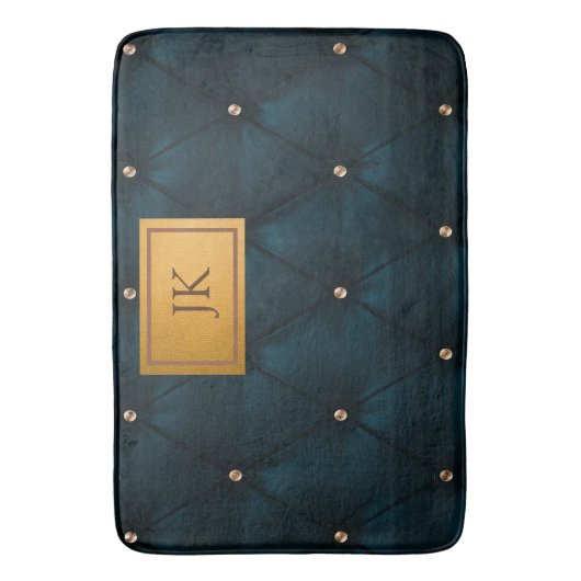 Elegant Green, Diamonds, Monogram Badmat (Voorkant Verticaal)