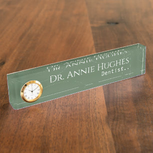Elegant Green Doctor Tandarts Desk Naam Bord Naambordje