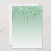 Elegant Green Driving Glitter Script Weddenschap Kaart (Achterkant)