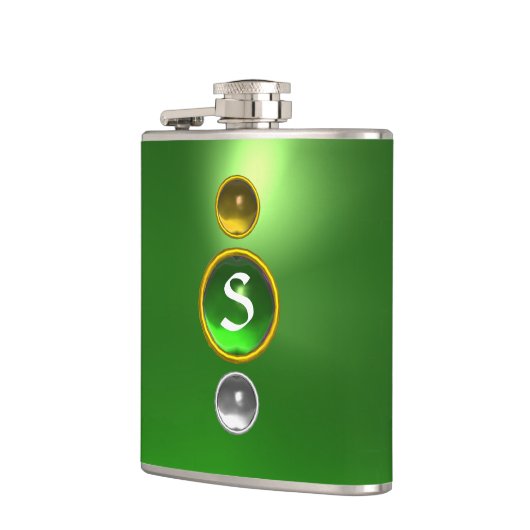 ELEGANT GREEN EMERALD GEMSTONE MONOGRAM HEUPFLES (Links)