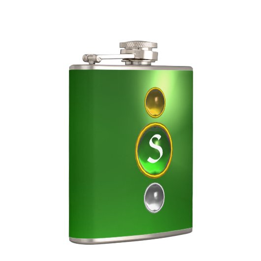 ELEGANT GREEN EMERALD GEMSTONE MONOGRAM HEUPFLES (Rechts)