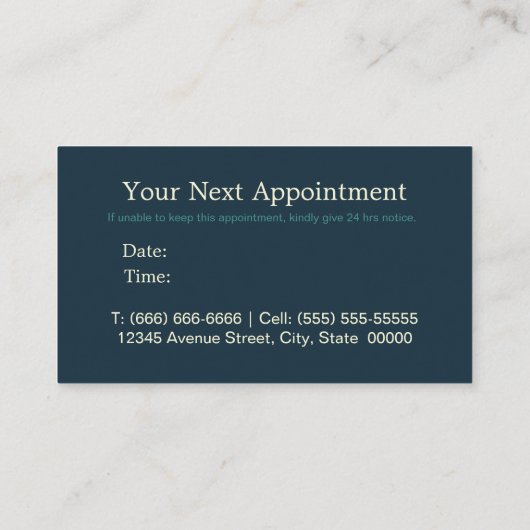 Elegant green emerald marble art faux goudglitter afsprakenkaartje (Achterkant)