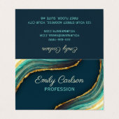 Elegant green emerald marble art faux goudglitter visitekaartje (Buitenkant ongevouwen)